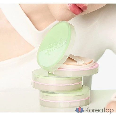 Набор тонального кушона с натуральным финишем Espoir Pro Tailor Be Natural Cushion Green Blossom Edition, оттенок 21 Слоновая кость, 1 шт