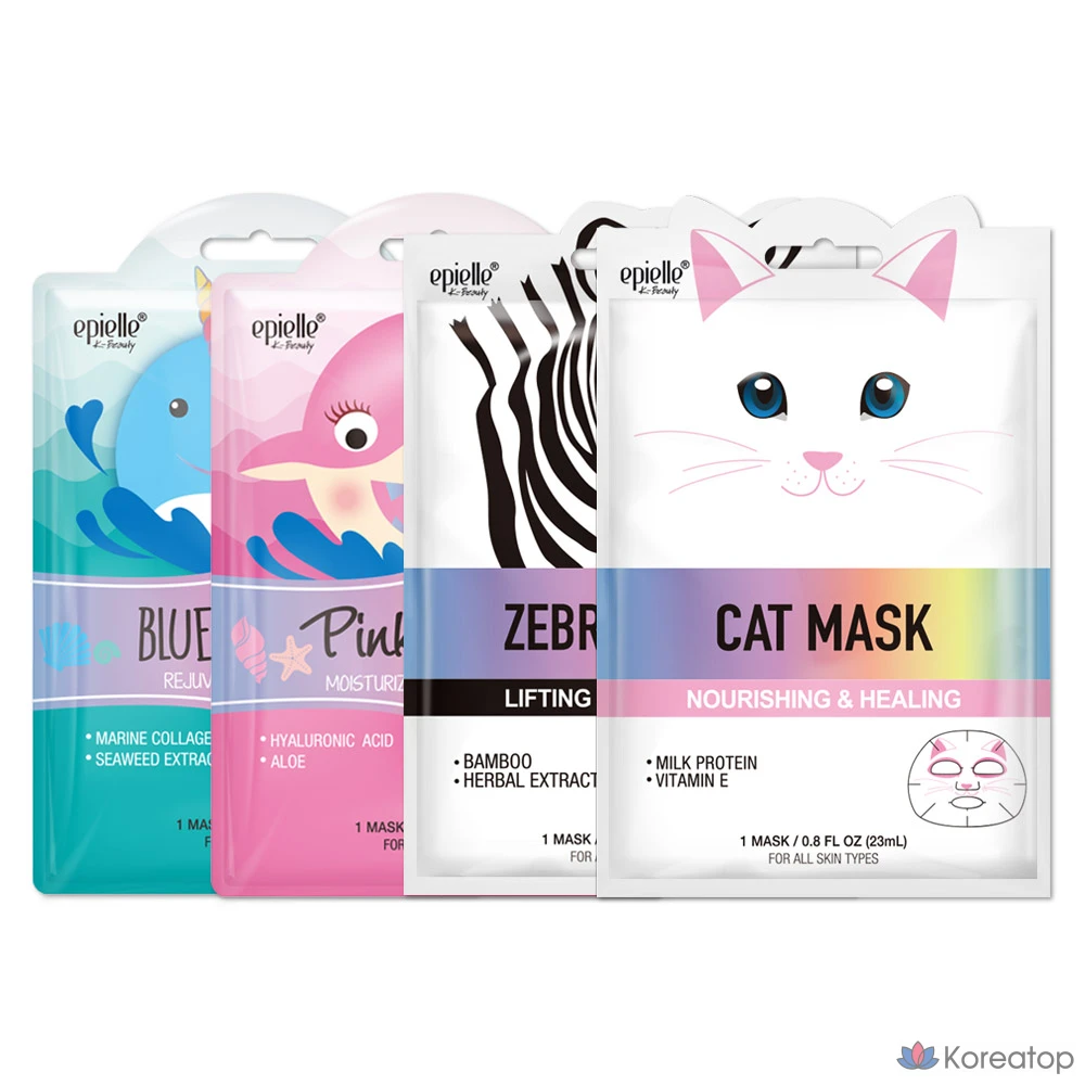 Тканевая маска для лица Epielle Character Mask White Cat, 60 шт., фото 4