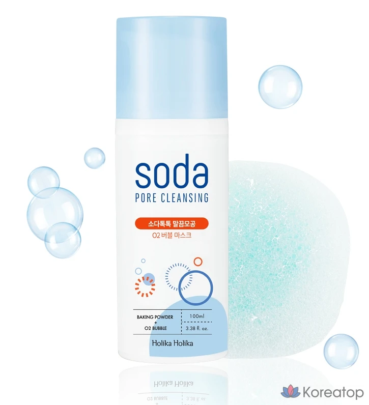 Очищающая пенка для лица Holika Holika Soda Tok Tok Pore Cleansing O2 Bubble Mask Cleansing Foam, 100 мл, 2 шт., фото 2