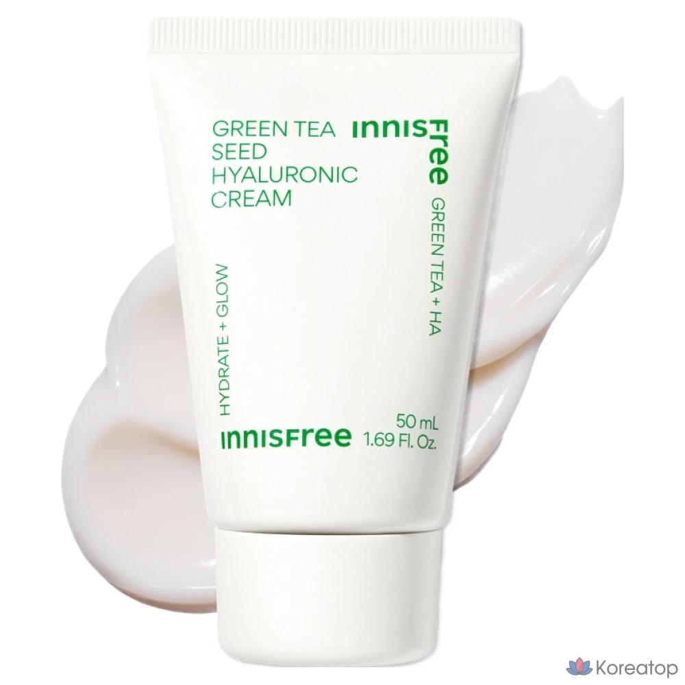Крем с гиалуроновой кислотой из семян зеленого чая Innisfree, тюбик, 50 мл, 1 шт