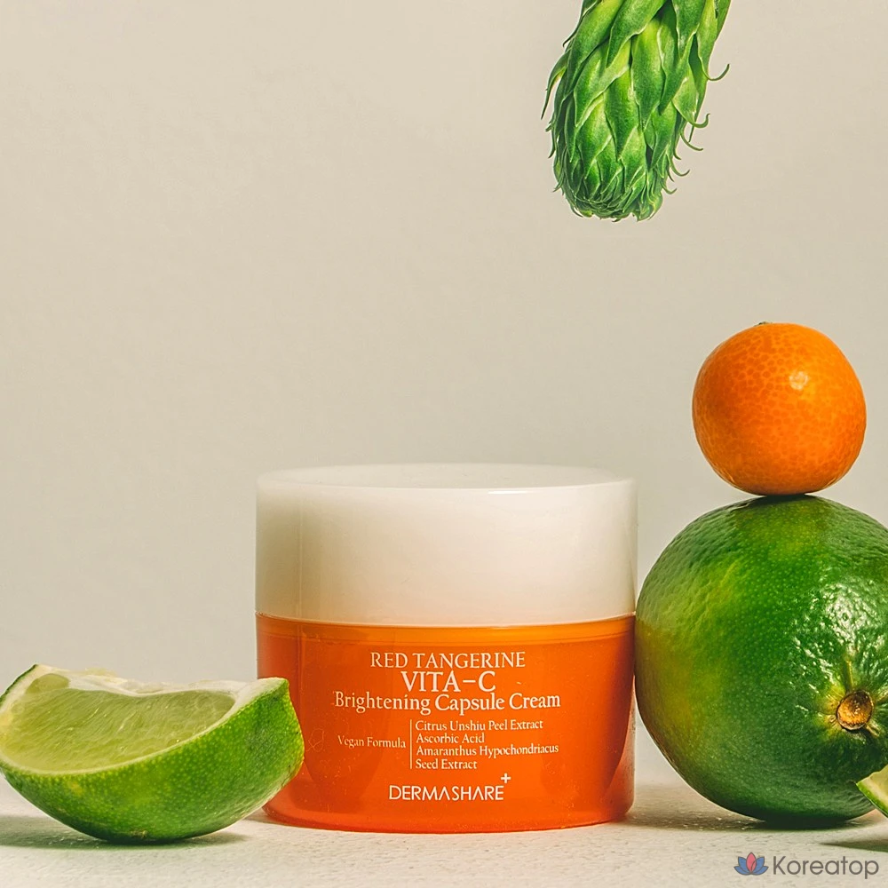 Крем Dermashare Vegan Red Orange Vitamin C Brightening Capsule Cream, 50 мл, 1 шт.