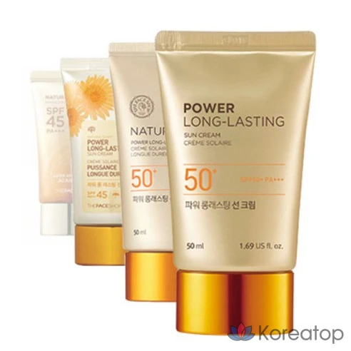 Мощный долговременный солнечный крем для кожи The Face Shop Power Long-Lasting Sun Cream, 50 мл
