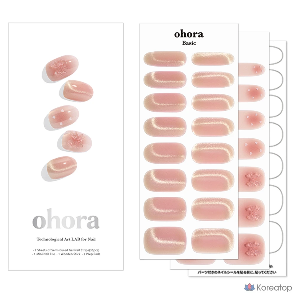 Гель-лак для ногтей Ohora Gel Nail Strip, N Sweet Bow, 1 шт.