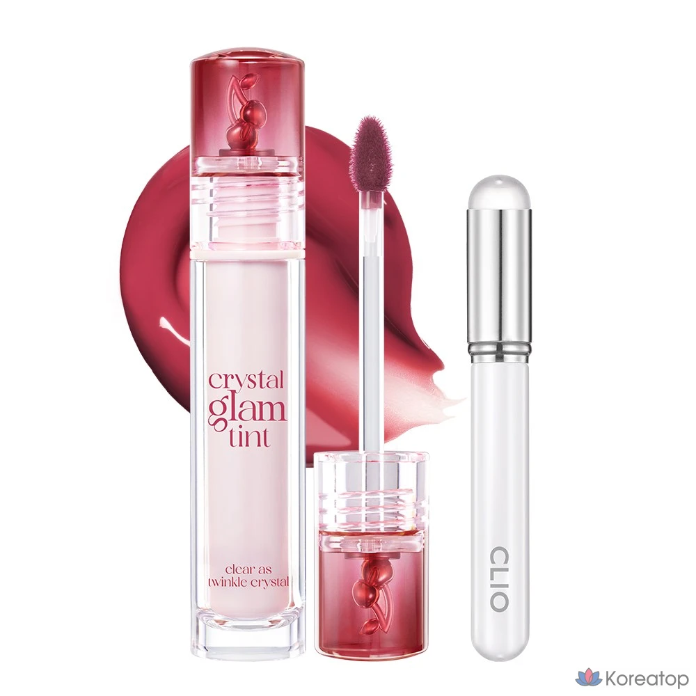 Тинт для губ Clio Crystal Glam + кисточка для губ, 1 шт., оттенок 028 Dry Cherry