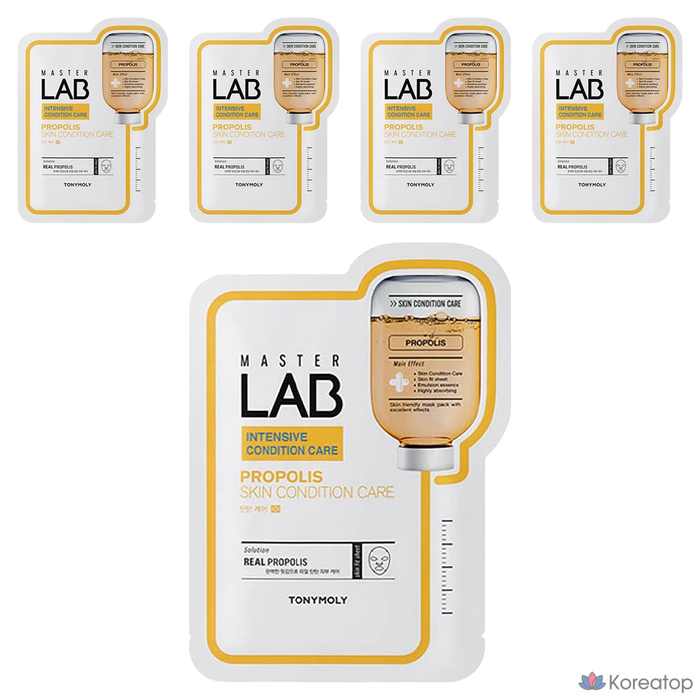 Маски-салфетки с прополисом Tony Moly Master Lab, 5 штук, 1 упаковка