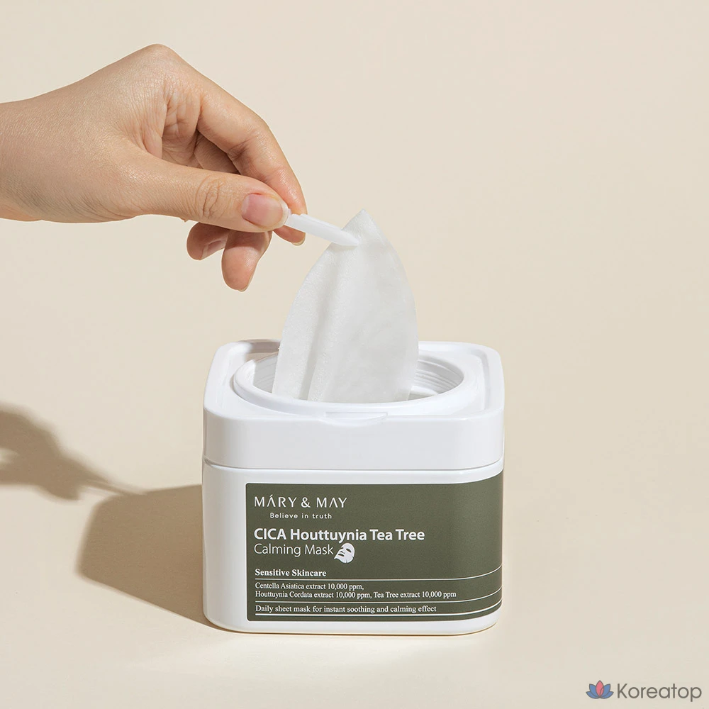 Тканевая маска для лица Mary&May Cica Houttuynia Cordata Tea Tree Calming Mask, 400 г, 30 шт., фото 2