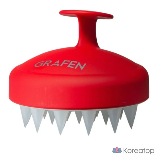 Массажная щетка для кожи головы GRAFEN Edgefinger, красная, 1 шт.