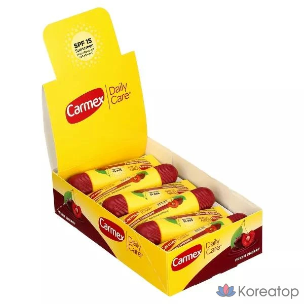 Увлажняющий бальзам для губ Carmex Daily Care со вкусом свежей вишни, 4 г, 1 шт., фото 3