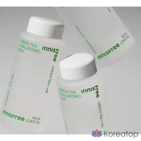 INNISFREE Увлажняющий тонер с экстрактом зеленого чая и гиалуроновой кислотой для сияния кожи, 170 мл