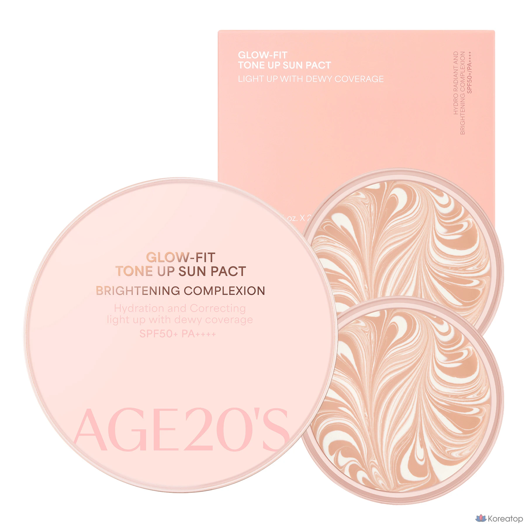 Солнцезащитный кушон AGE 20s Glow Fit Tone Up Sun Pact Case + Refill 2p SPF50+ PA++++, 12.5 г, 1 шт.