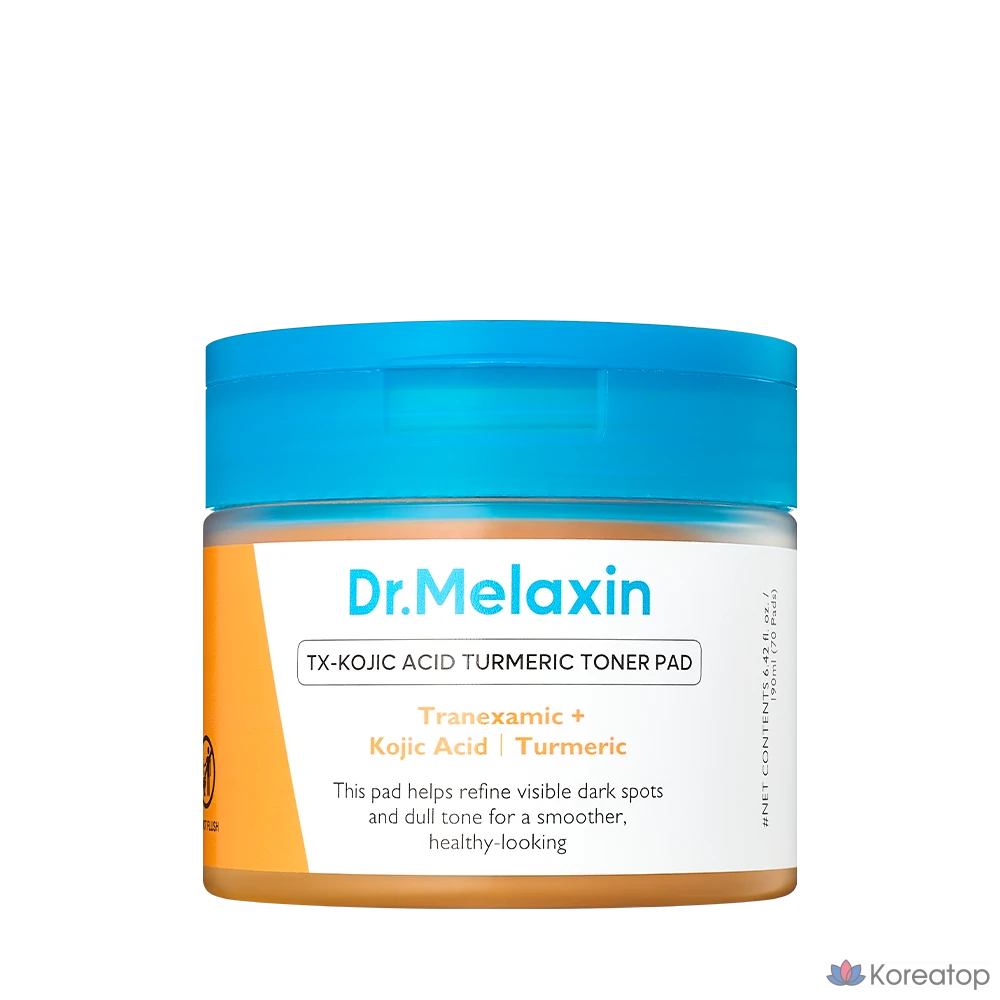 Тонизирующие подушечки для лица Dr.Melaxin Toner Skin Pad TX с койевой кислотой и куркумой, 1 шт., 70 листов.