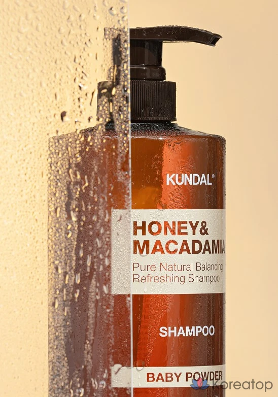 Шампунь Kundal Honey & Macadamia Nature с ароматом детской присыпки, 500 мл, 1 шт., фото 4