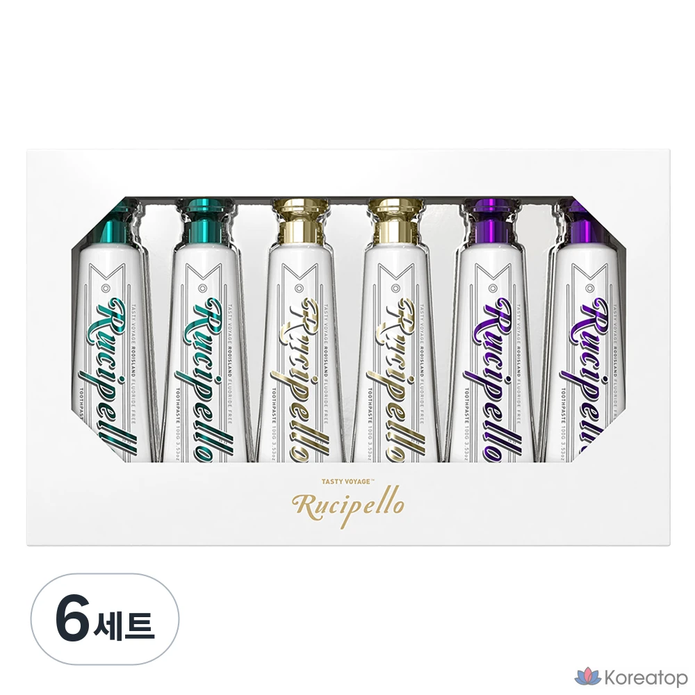 Набор для ухода Rucipello Mystic Forest 25 г 2 шт + White Pearl Ocean 25 г 2 шт + Tropical Ocean 25 г 2 шт Mini Toothpaste Set, 6 шт