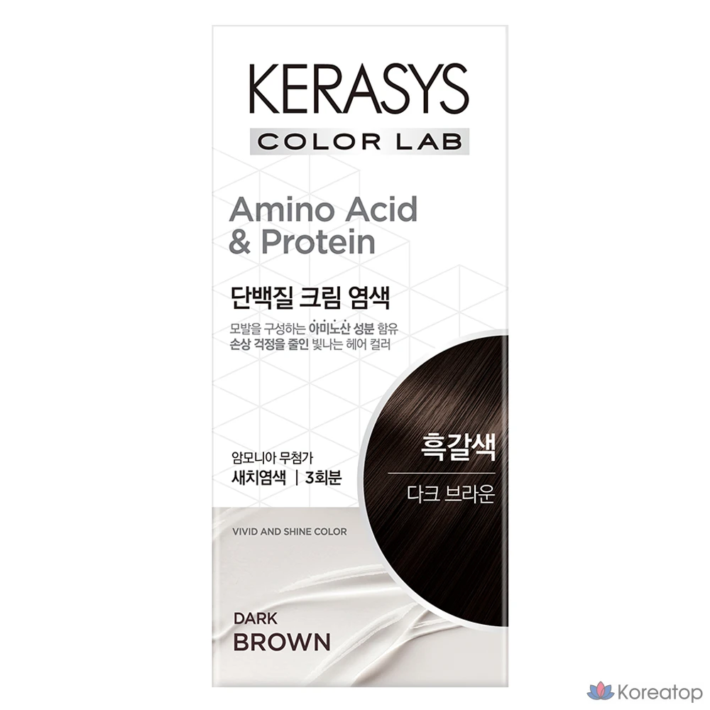 Протеиновая кремовая краска для волос KeraSys, 120 г, темно-коричневый цвет, 1 шт.