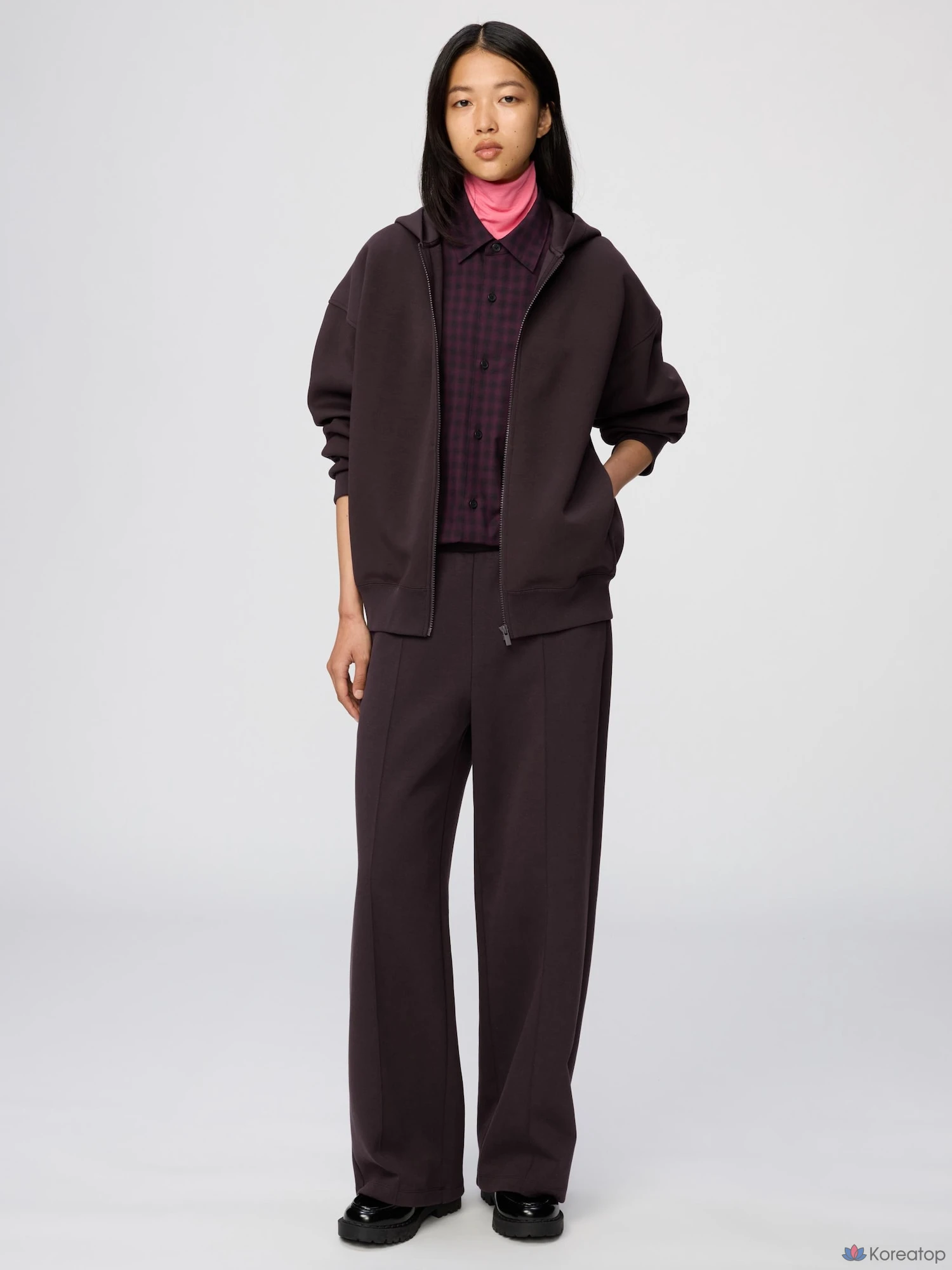 Брюки Uniqlo Sweat Straight Pants, удлиненные, длина 74-77 см