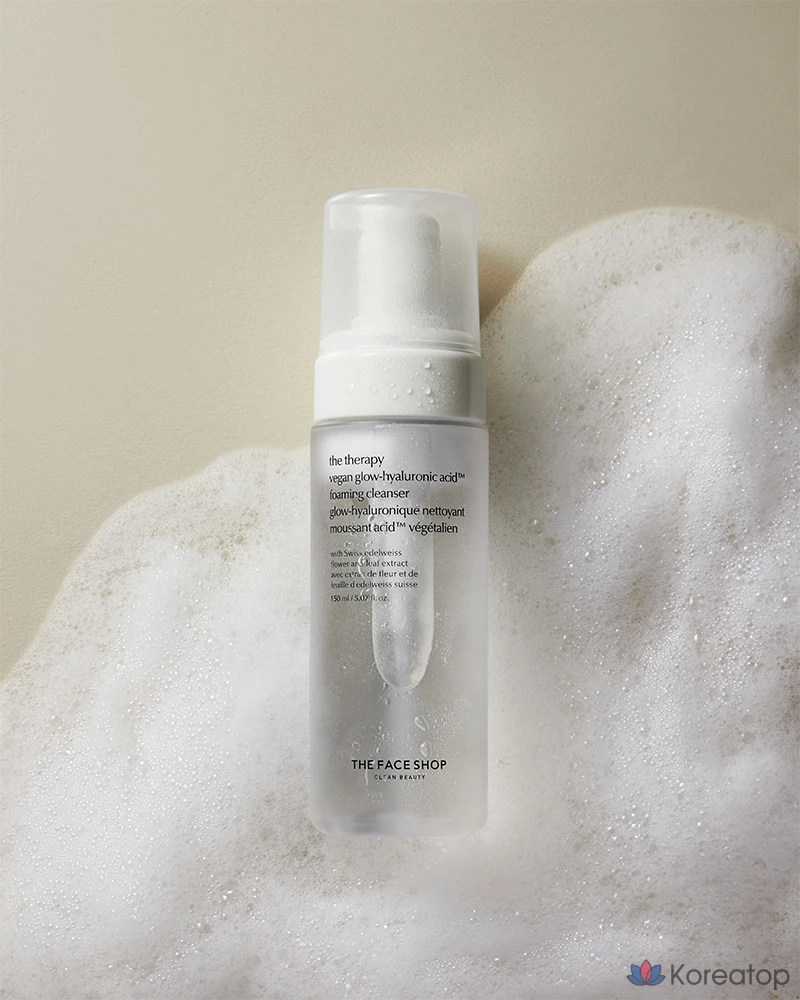 Очищающая пенка для лица The Face Shop The Therapy Glow с гиалуроновой кислотой, 150 мл, 1 шт.
