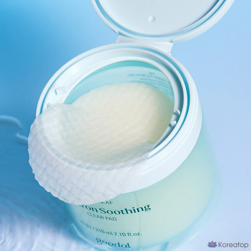 Прозрачные успокаивающие подушечки Goodal Eoseongcho с гиалуроновой кислотой, 70 листов, 1 шт., 1 упаковка, 70 листов, фото 3