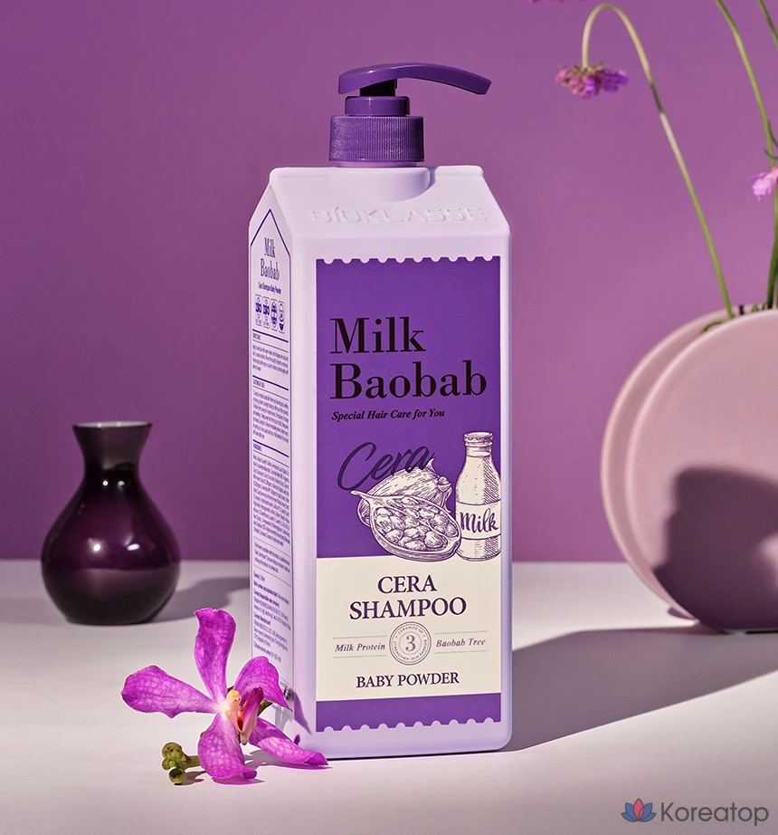 Детская присыпка Milk Baobab Cera Shampoo 1200 мл x 1 шт. + Средство для ухода Cera Treatment 1200 мл x 1 шт., 1 комплект