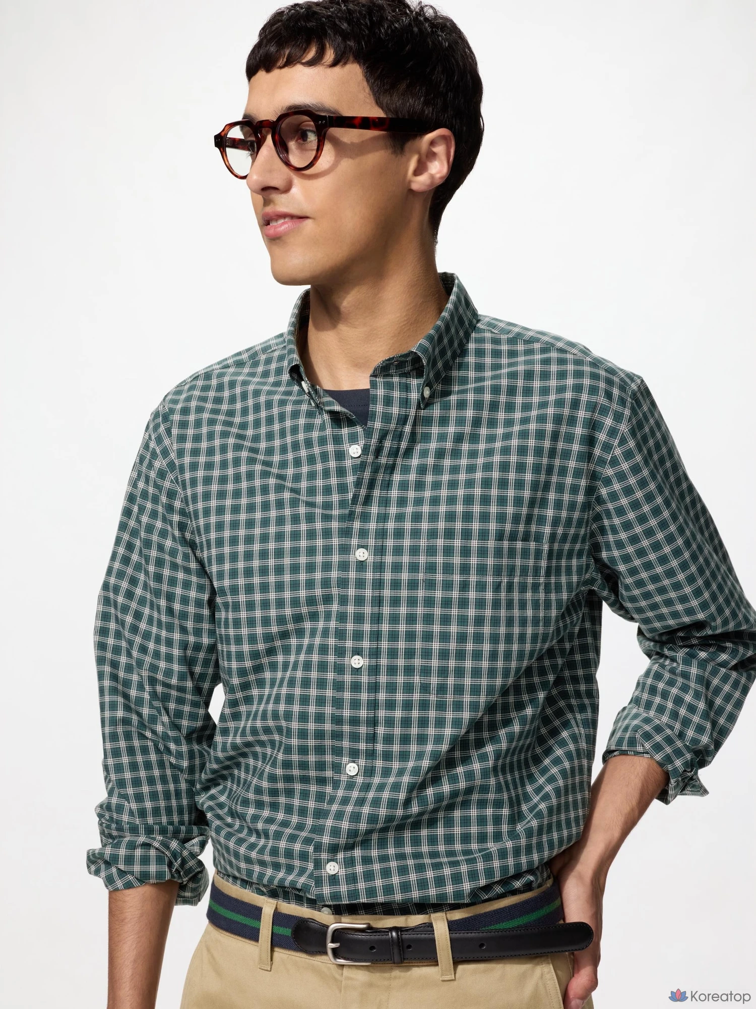 Рубашка Uniqlo Broadcloth Shirt Button-Down Collar Check D