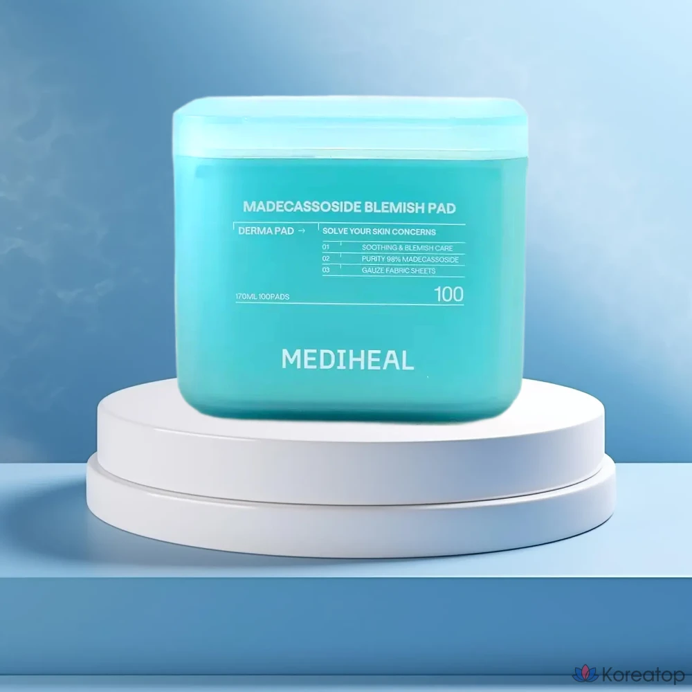 Тонизирующие подушечки Mediheal Madecassoside Trace Toner Derma Pad второго поколения + 10 подушечек PDRN, 1 упаковка, 100 листов