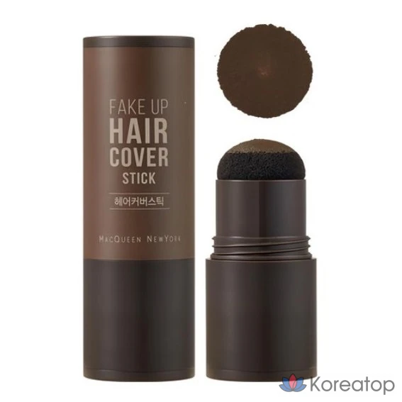 Накладные пряди для волос Mqny New York Fake Up Hair Cover Stick 2,5 г, темно-коричневые, 1 шт.