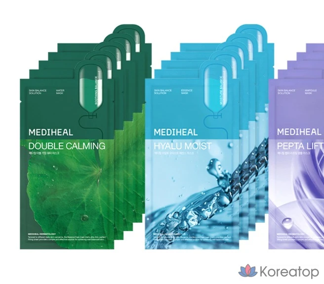 Тканевая маска для лица MEDIHEAL Daily Solution Mask 3-piece Set, 60 шт., фото 8