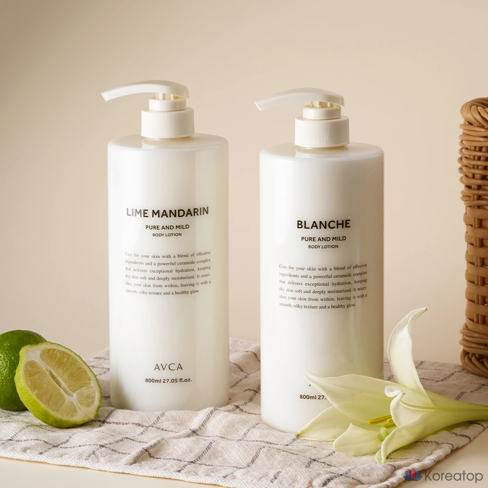 Лосьон для тела AVCA Pure &amp; Mild с керамидами, аромат Blanche, 800 мл, 1 шт.