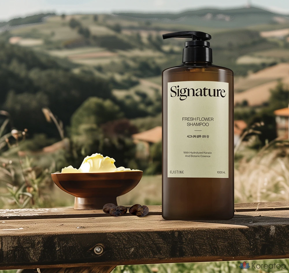 Шампунь Elastine Signature Scalp Care Damaged Hair Clinic с мягкой кислотностью и ароматом свежих цветов, 1 л, 1 шт.