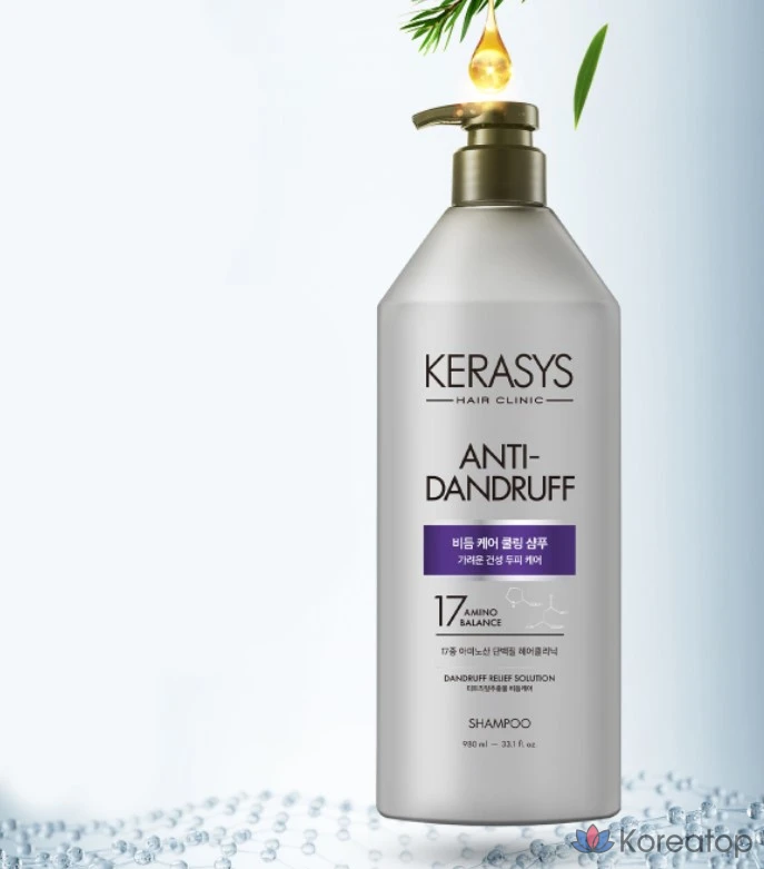 Охлаждающий протеиновый шампунь KeraSys для ухода за кожей головы и борьбы с перхотью, 980 мл, 1 шт., фото 2