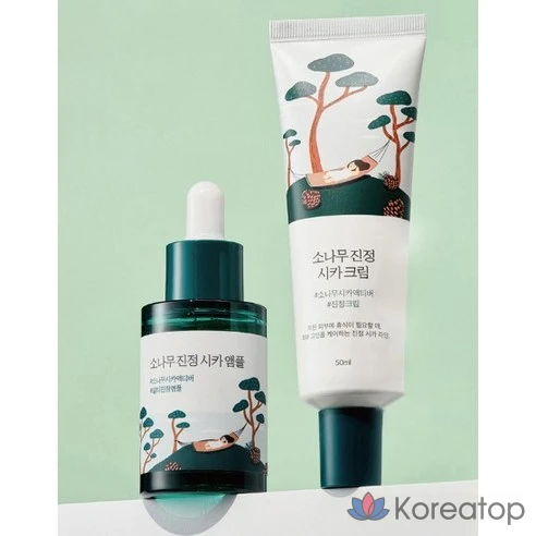 Ампула с экстрактами сосны и центеллы для проблемной кожи Round Lab Pine Calming Cica Ampoule, 30 мл