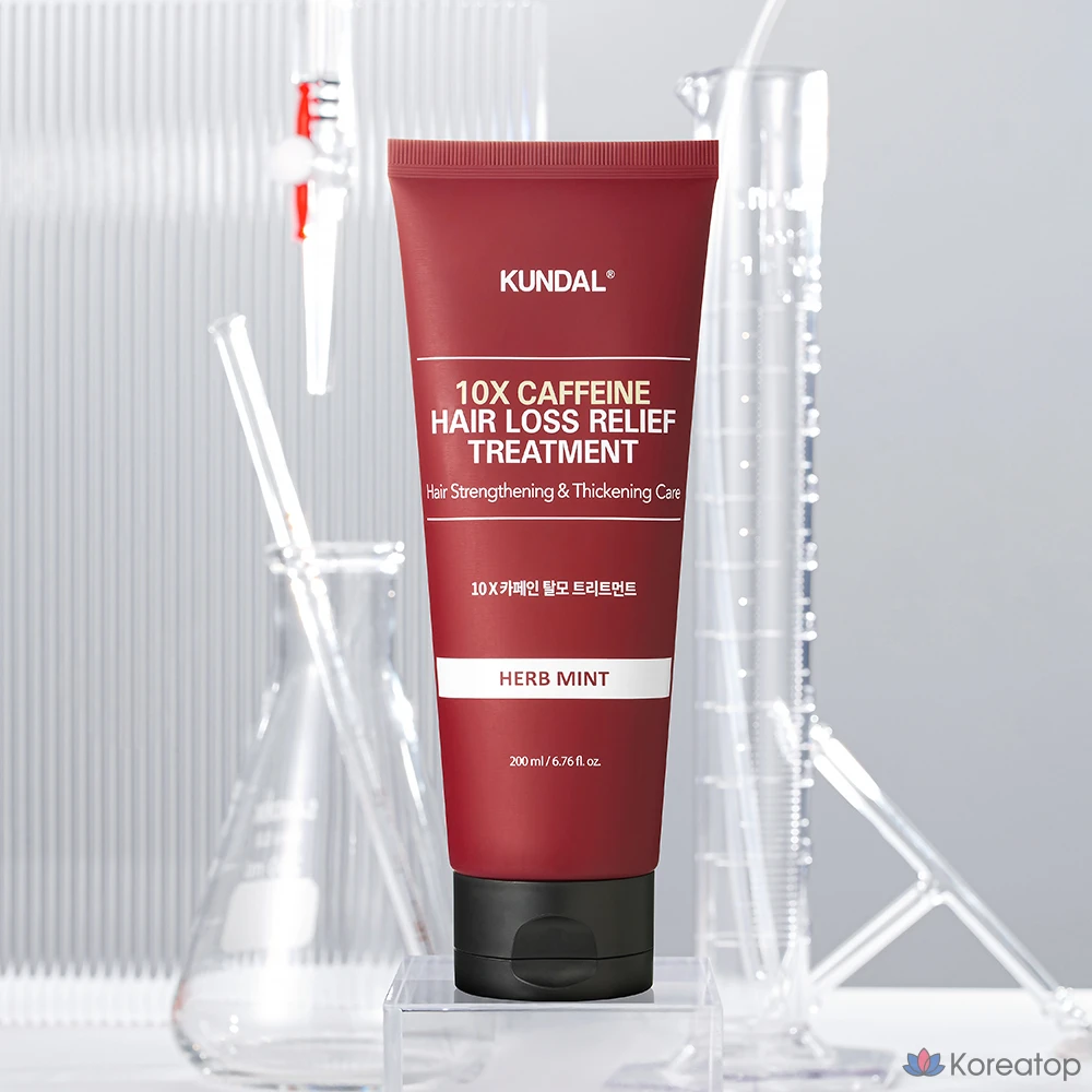 Kundal 10x Средство для укрепления волос с кофеином, со вкусом трав и мяты, 1 шт., 200 мл