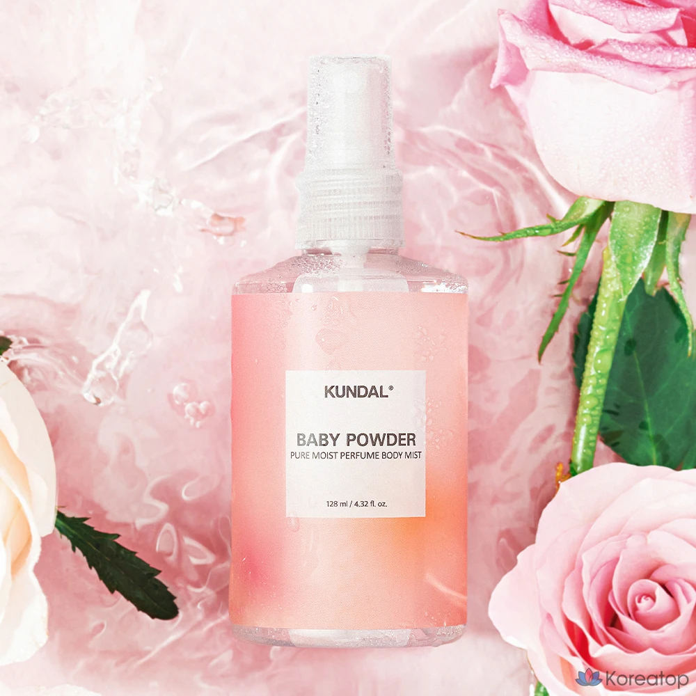 Спрей для тела Kundal Pure с ароматом детской присыпки, 128 мл, 1 шт.