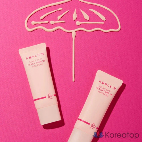 Солнцезащитный крем AMPLE:N Solar Shot Peach Tone-Up Sunscreen SPF50+ PA++++, 40 мл, 1 шт.