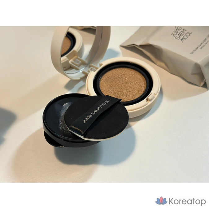 Jeong Saem Mool Skin Nude Cover Layer Cushion Fairlight & Light Medium - сменный блок, 22 оттенка Light, 1 шт.