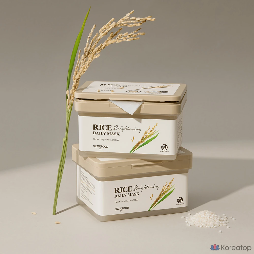 Осветляющая рисовая маска для лица Skinfood, 1 шт., 30 штук