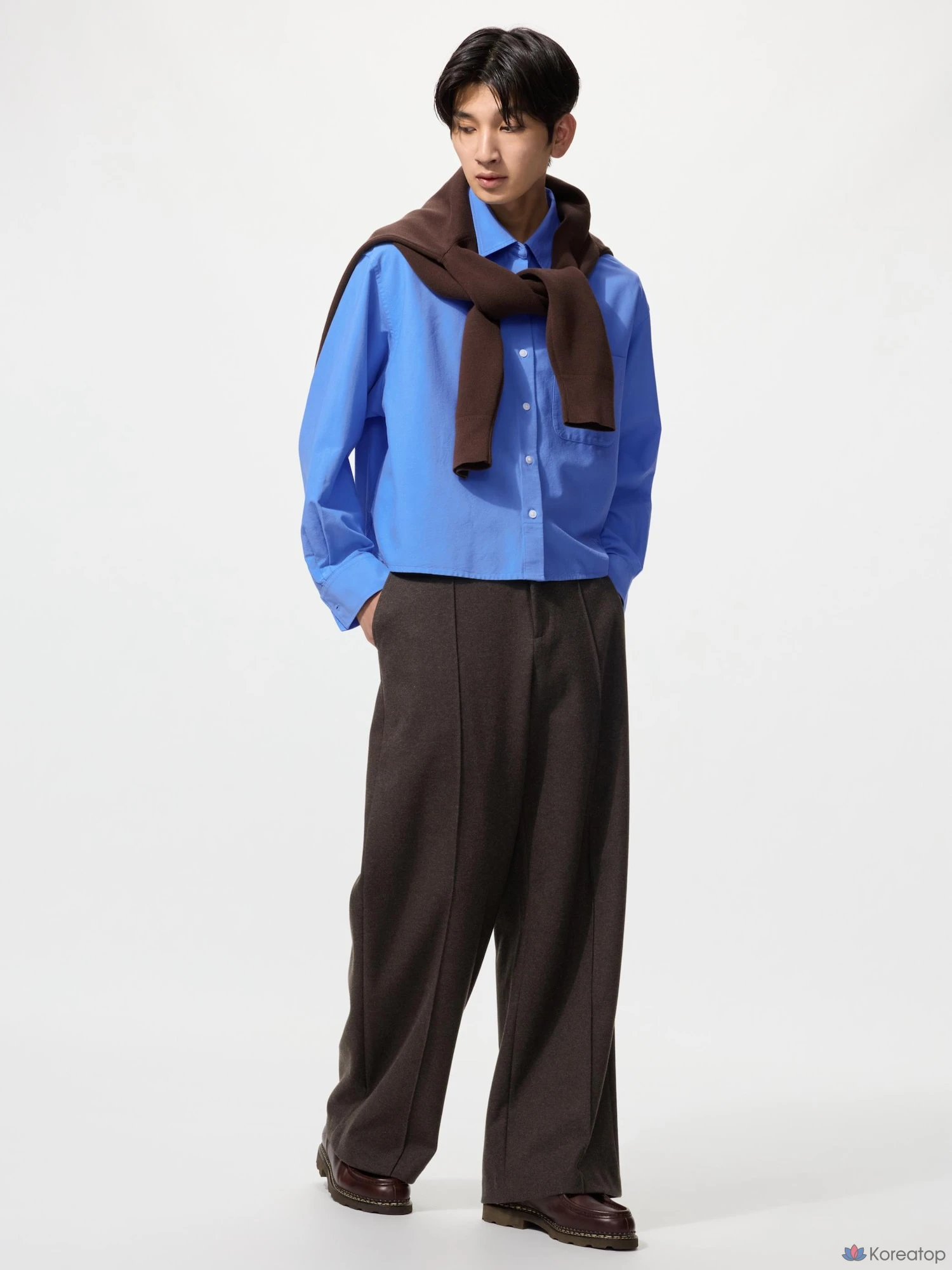 Брюки Uniqlo Brushed Jersey Wide Pants, длина штанины 70-74 см
