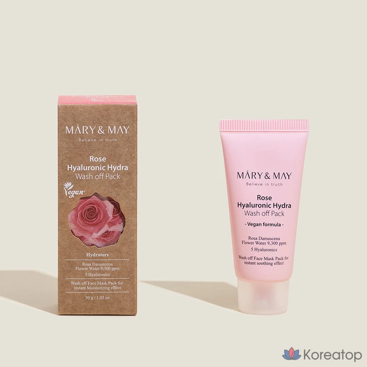 Смываемая маска для лица Marienmay Rose Hyaluronic Hydra, 30 г, 1 упаковка, 2 упаковки, фото 2