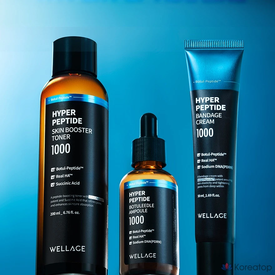 Тоник для лица WELLAGE Hyper Peptide Skin Booster, 200 мл, 1 шт.