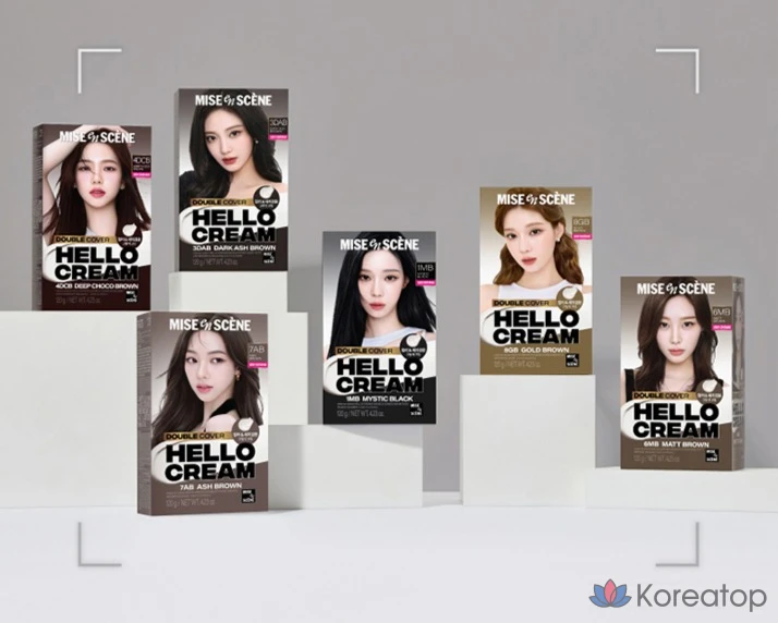 Краска для волос Mise en Scene Hello Cream Double Cover Gray Hair Dye, матово-коричневая, 1 шт., фото 9