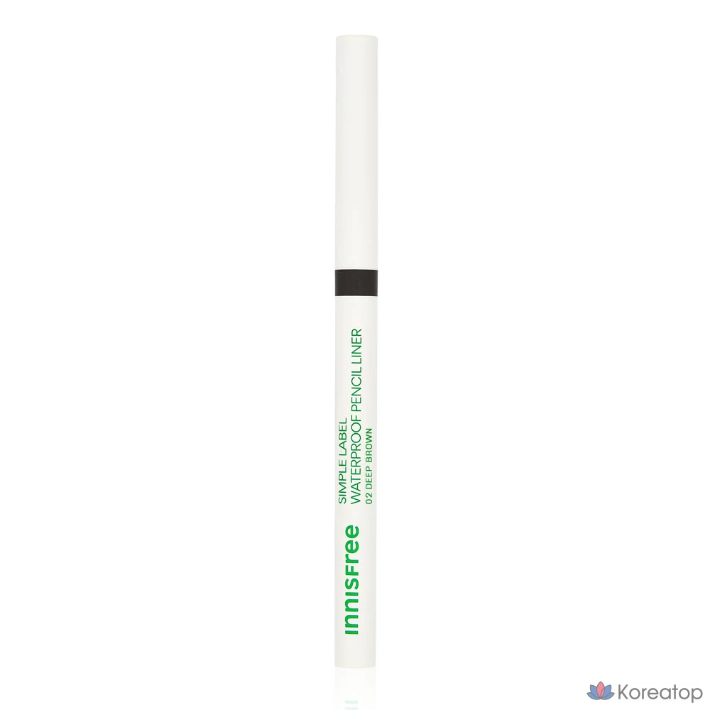 Водостойкий карандаш-лайнер Innisfree Simple Label, оттенок 02, темно-коричневый, 1 шт.