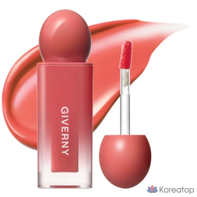 Тинт для губ Giverny Dewy Lip Glaze Tint, цвет Kitten Coral (персиковый), 4,9 г, 1 шт.