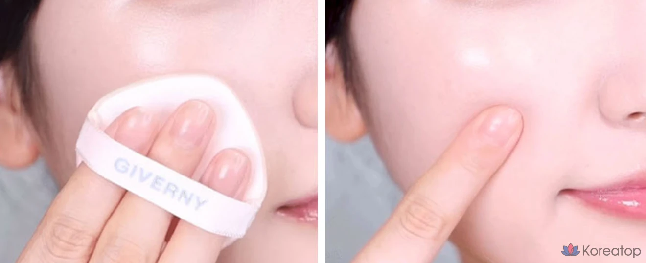 Тональный крем Giverny Dewy Glassy Cushion Foundation (основной продукт + сменный блок), 13 г, цвет 17C Porcelain, 1 шт., фото 8