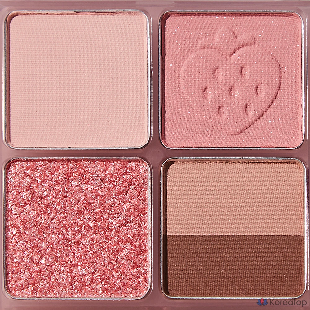 Палитра теней Peripera Ink Pocket Shadow Palette 23AD Soft Berry, 7 Sun-drenched Seasonal Spring Strawberries, 1 шт., фото 4