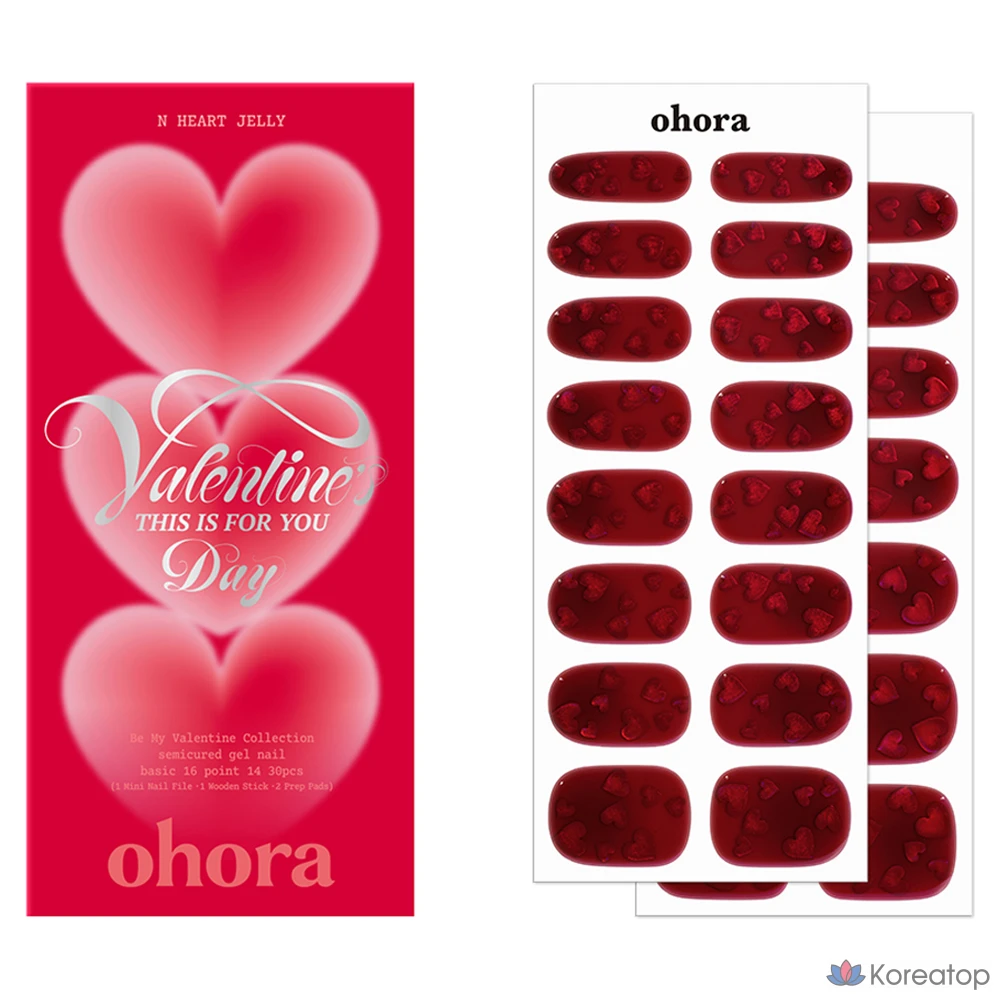 Гель-лак для ногтей Ohora Gel Nail Strip, N Heart Jelly, 1 шт.