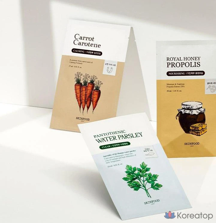 Маска для лица Skinfood с морковным каротином, 1 упаковка, 20 штук, фото 9