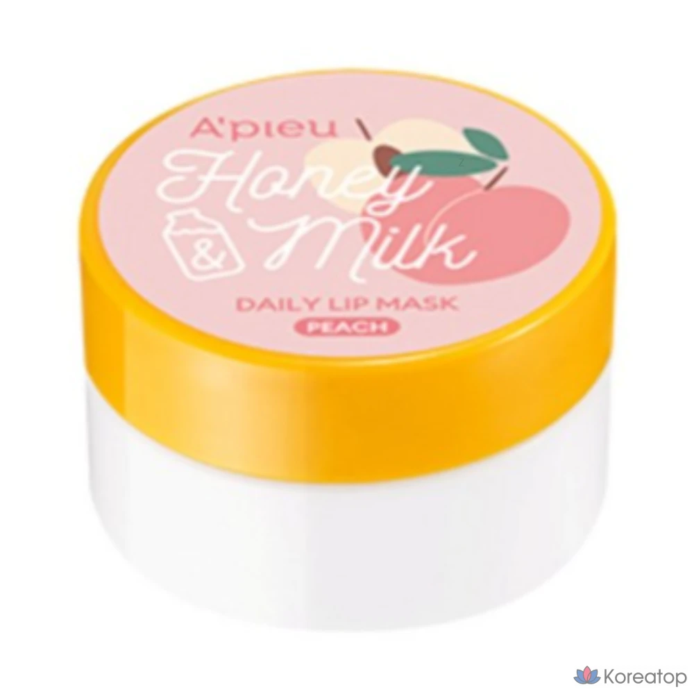 Маска для губ A'Pieu с медом и молоком, с ароматом персика, 6 г, 10 шт.