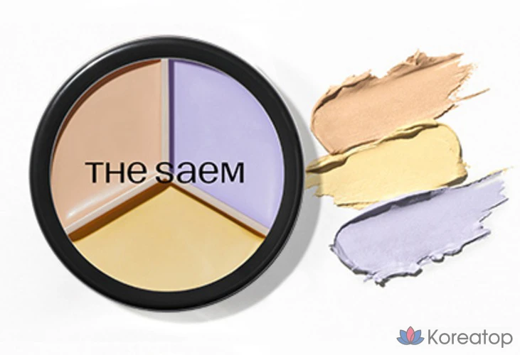 Консилер The Saem Cover Perfection Triple Pot, 13,2 г, 1 шт., оттенок 04 Tone-Up Beige, фото 2