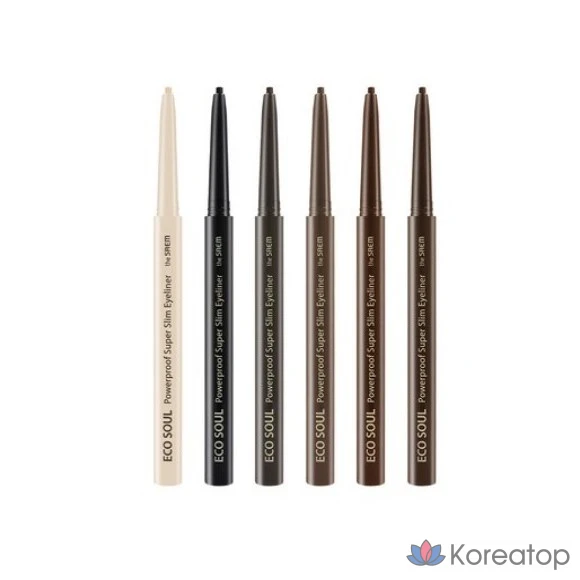 Подводка для глаз The Saem Eco Soul Powerproof Ultra Slim Eyeliner, 0.1g, Night Black, 1 шт.