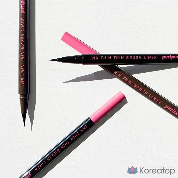 Тонкий лайнер Peripera Ink Thin Brush Liner 0,5 г, цвет 001 Black Noir, 1 шт.