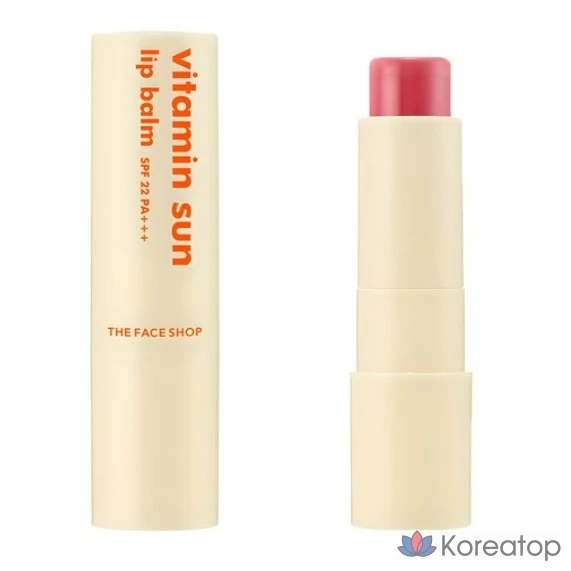 Бальзам для губ The Face Shop Vitamin Sun, розовый, 3,9 г, 1 шт.